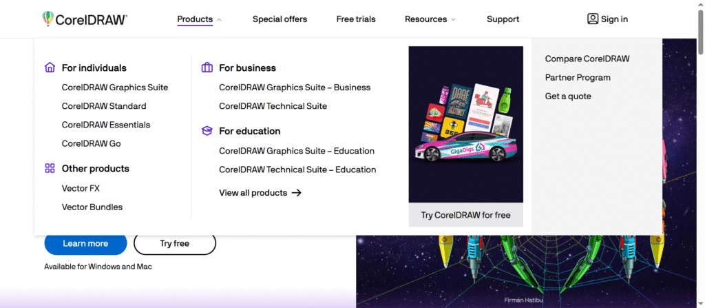 Choose your plan at CorelDRAW